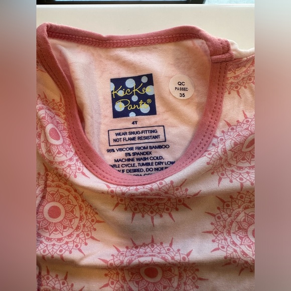 NWT Kickee Pants Print Short Sleeve Pajama Set Macaroon Mandala, size 4 - Picture 4 of 10